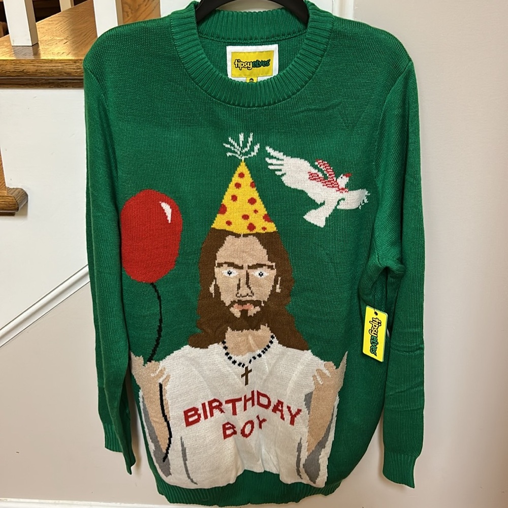 Tipsy Elves Happy Birthday Jesus ugly Christmas sweater - Picture 4 of 16